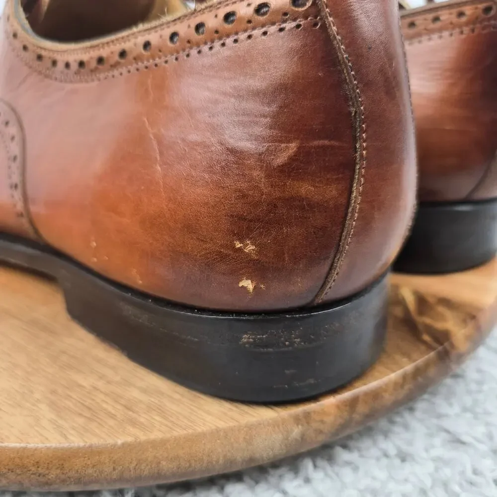 Magnanni Mens 13M Brown Leather Wingtip Brogue Business Casual Oxford Dress Shoe